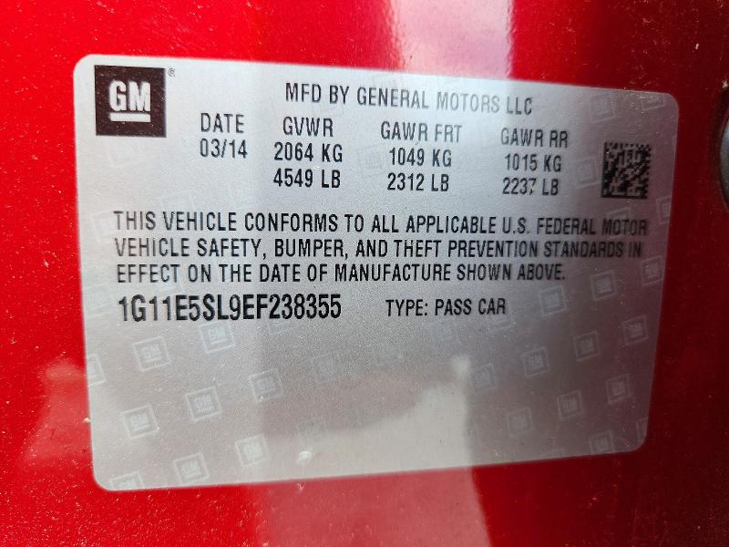 2014 Chevrolet Malibu მანქანა იყიდება აუქციონზე, vin: 1G11E5SL9EF238355, აუქციონის ნომერი: 54522716