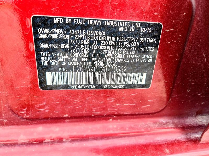 Продаж на аукціоні авто 2016 Subaru Crosstrek, vin: JF2GPAKC5G8210582, номер лоту: 53240646