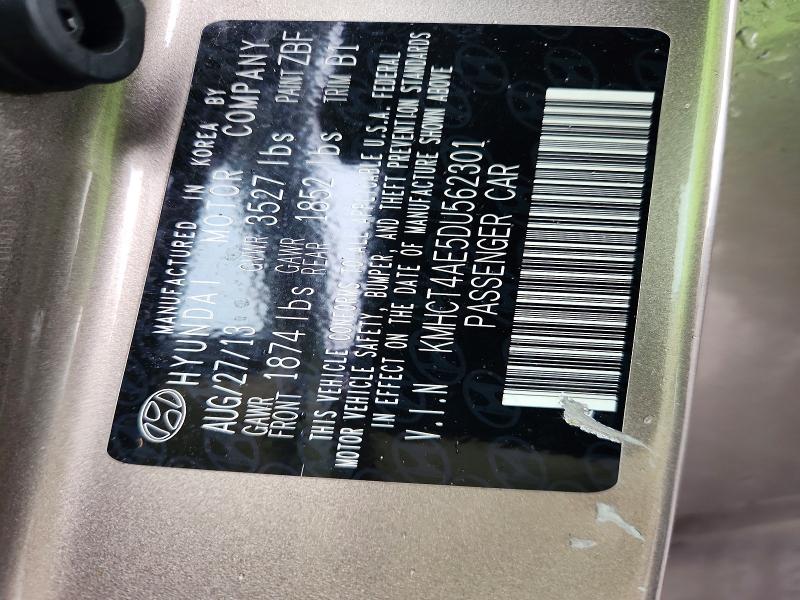 52582036 :رقم المزاد ، KMHCT4AE5DU562301 vin ، 2013 Hyundai Accent مزاد بيع