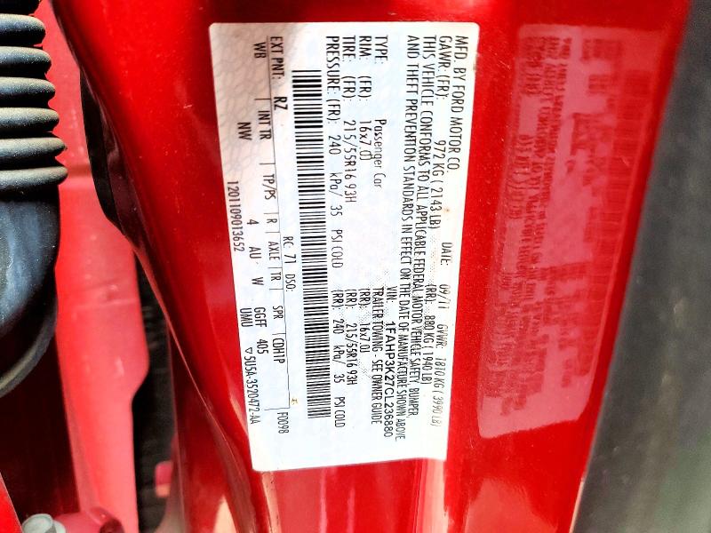 Aukcja sprzedaży 2012 Ford Focus, vin: 1FAHP3K27CL236880, numer aukcji: 52267376
