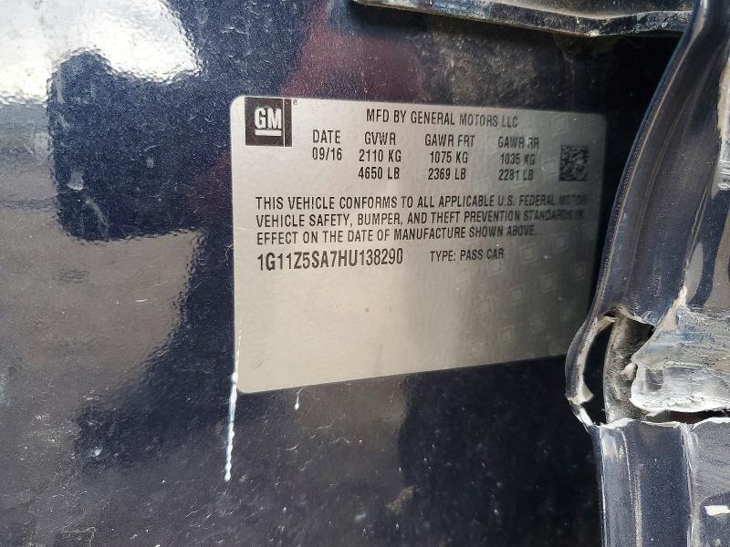 Aukcja sprzedaży 2017 Chevrolet Impala, vin: 1G11Z5SA7HU138290, numer aukcji: 52051146
