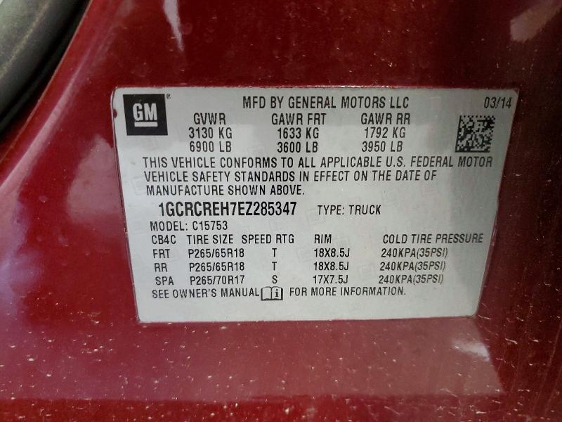 Aukcja sprzedaży 2014 Chevrolet Silverado, vin: 1GCRCREH7EZ285347, numer aukcji: 52309126