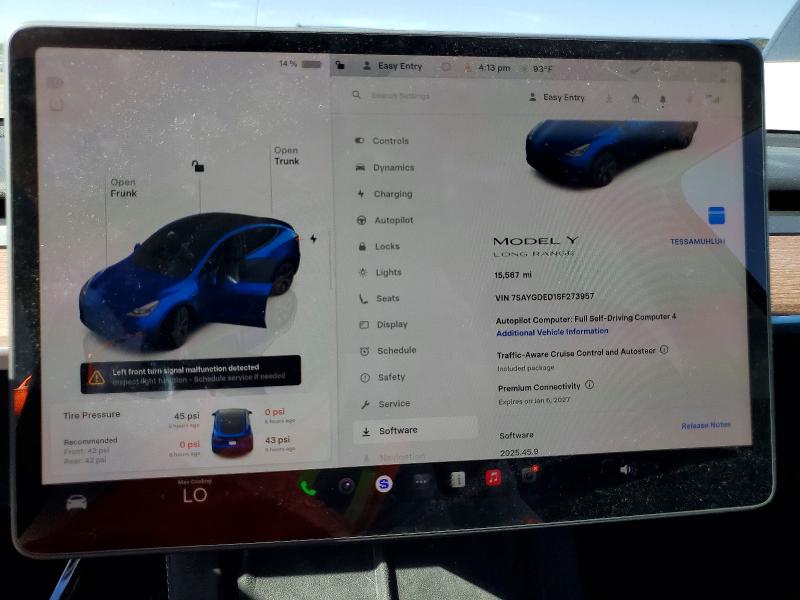 Aukcja sprzedaży 2025 Tesla Model Y, vin: 7SAYGDED1SF273957, numer aukcji: 53993506