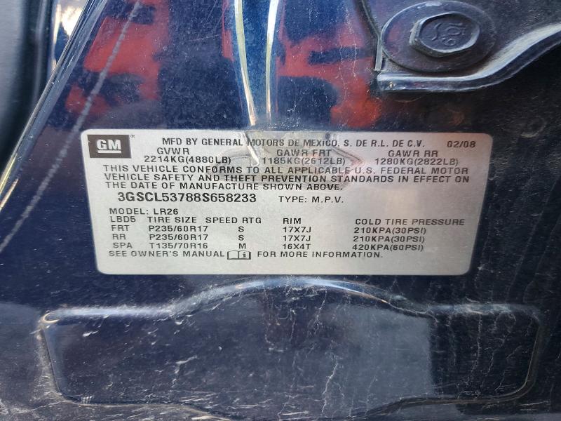 2008 Saturn Vue მანქანა იყიდება აუქციონზე, vin: 3GSCL53788S658233, აუქციონის ნომერი: 52287166