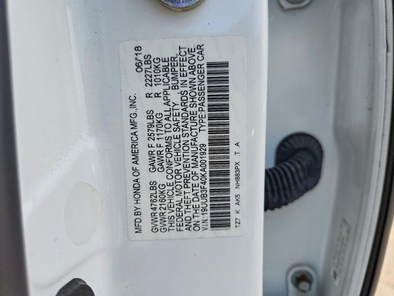 Aukcja sprzedaży 2019 Acura Tlx, vin: 19UUB3F40KA001929, numer aukcji: 52866046