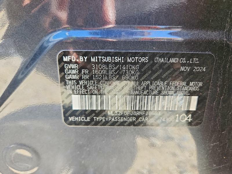 Продаж на аукціоні авто 2024 Mitsubishi Mirage, vin: ML32FUFJ8RHF18683, номер лоту: 55365146