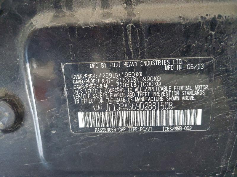 Продажа на аукционе авто 2013 Subaru Impreza, vin: JF1GPAS69D2881508, номер лота: 54958476