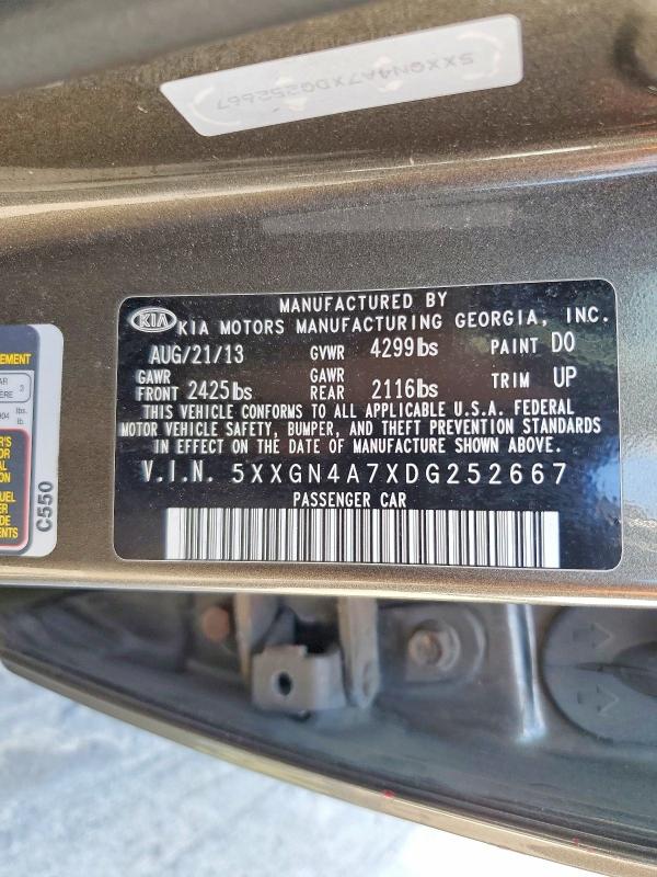 Продажа на аукционе авто 2013 Kia Optima, vin: 5XXGN4A7XDG252667, номер лота: 53555726