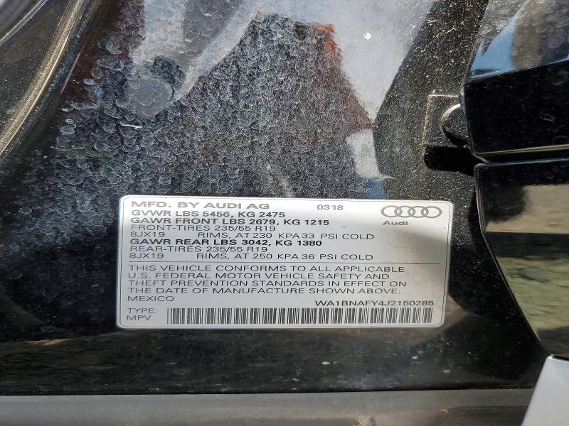 Продажа на аукционе авто 2018 Audi Q5, vin: WA1BNAFY4J2150285, номер лота: 54006026