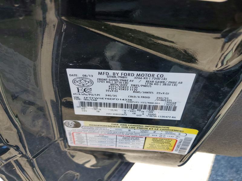 55299506 :رقم المزاد ، 1FTFW1ET6DFD14336 vin ، 2013 Ford F150 مزاد بيع