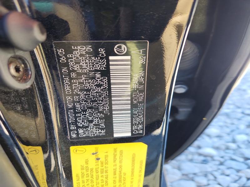 Продажа на аукционе авто 2005 Lexus Es, vin: JTHBA30G755136560, номер лота: 52374606