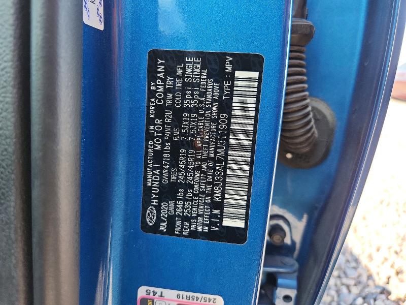 Продажа на аукционе авто 2021 Hyundai Tucson, vin: KM8J33AL7MU311909, номер лота: 53051556