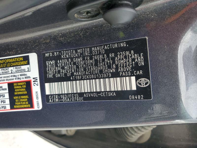 54719816 :رقم المزاد ، 4T1BF3EK0BU133979 vin ، 2011 Toyota Camry مزاد بيع