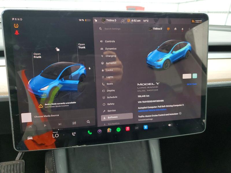 55254296 :رقم المزاد ، 7SAYGDEE4NF385486 vin ، 2022 Tesla Model Y مزاد بيع