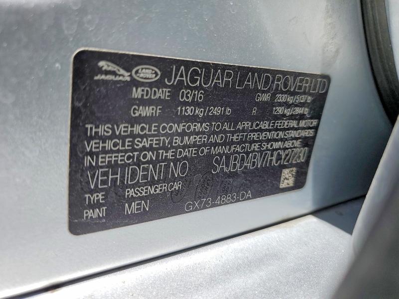2017 Jaguar Xf მანქანა იყიდება აუქციონზე, vin: SAJBD4BV7HCY27230, აუქციონის ნომერი: 53772786