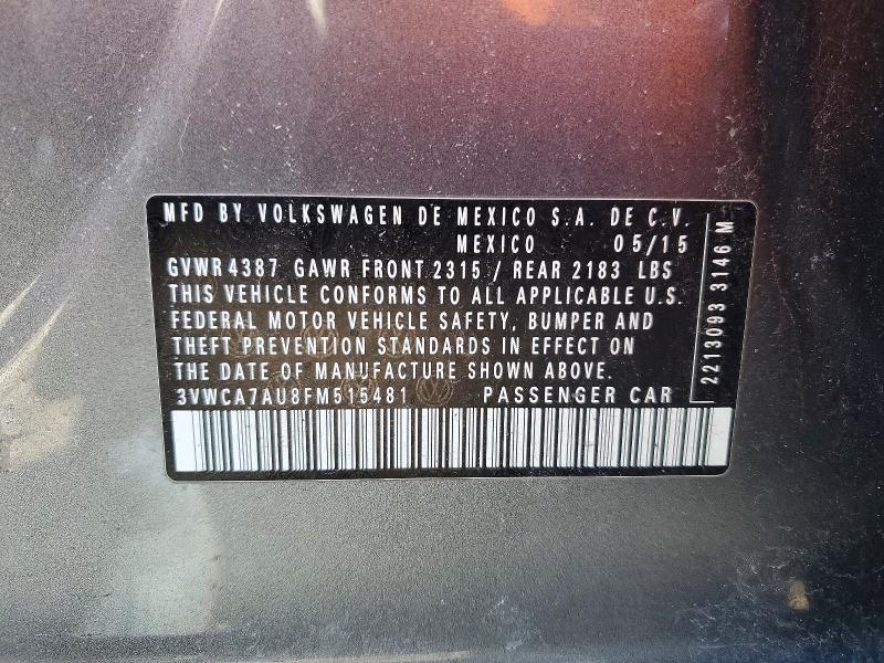 52689066 :رقم المزاد ، 3VWCA7AU8FM515481 vin ، 2015 Volkswagen Golf Sportwagen مزاد بيع