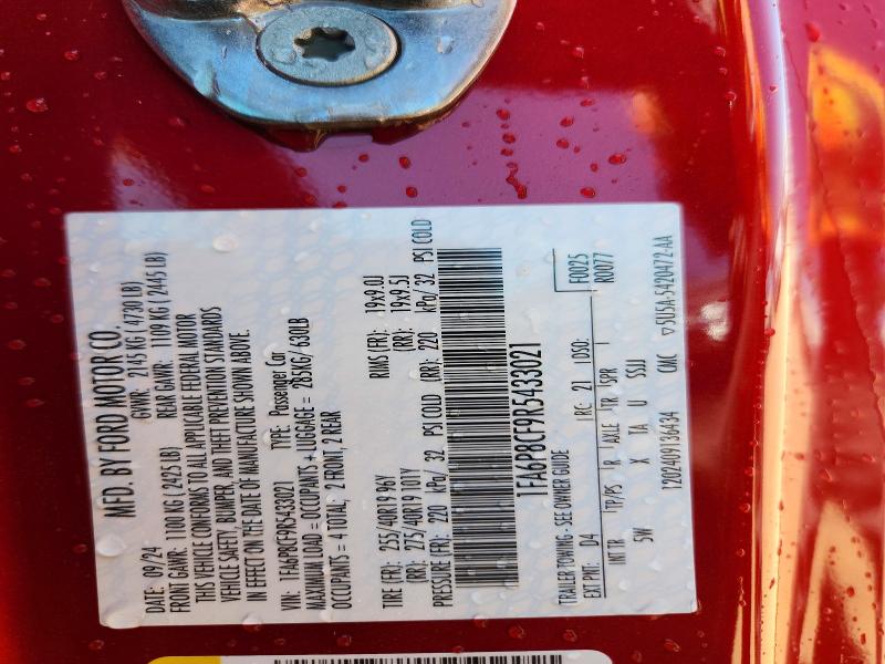 Продаж на аукціоні авто 2024 Ford Mustang, vin: 1FA6P8CF9R5433021, номер лоту: 52748266