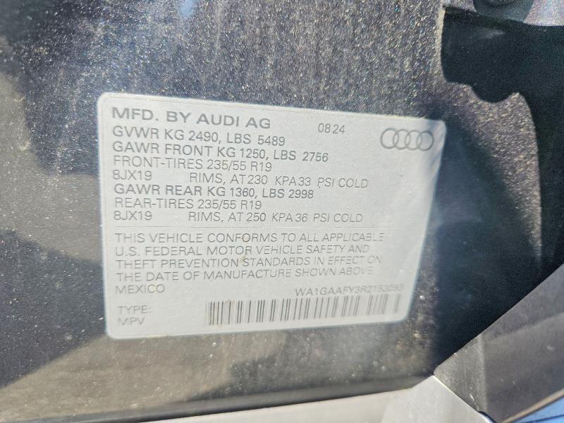 Aukcja sprzedaży 2024 Audi Q5, vin: WA1GAAFY3R2153093, numer aukcji: 54072036