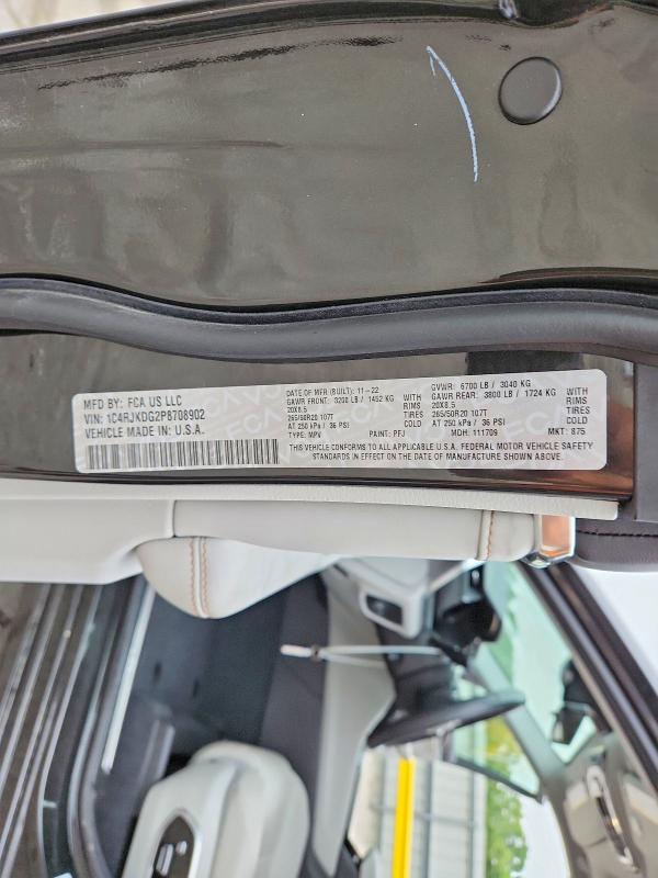 2023 Jeep Grand Cherokee მანქანა იყიდება აუქციონზე, vin: 1C4RJKDG2P8708902, აუქციონის ნომერი: 54285976