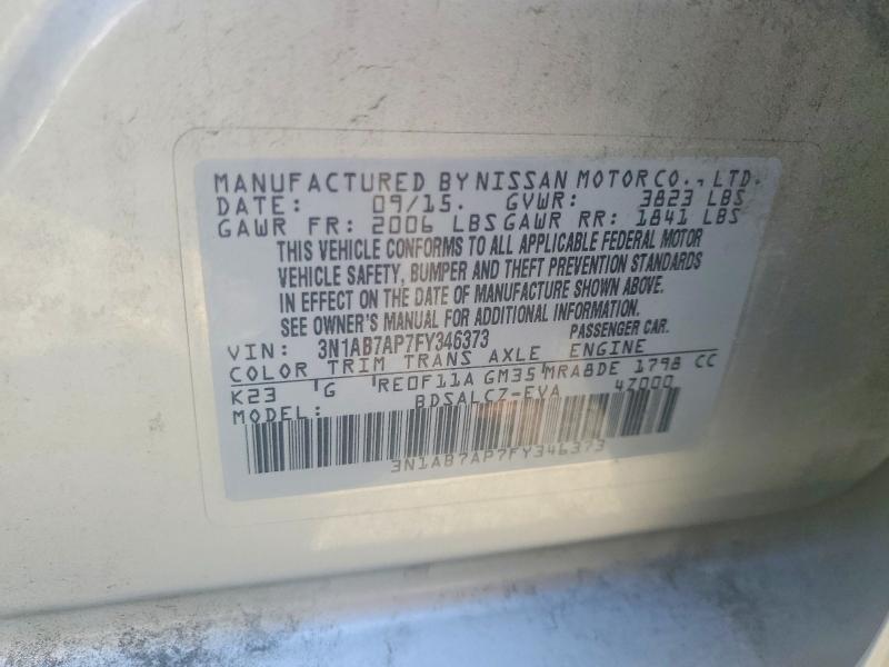Продаж на аукціоні авто 2015 Nissan Sentra, vin: 3N1AB7AP7FY346373, номер лоту: 54536896