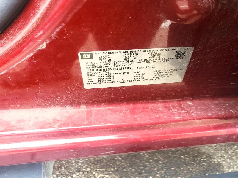 Продажа на аукционе авто 2017 Chevrolet Silverado, vin: 3GCUKRECXHG421296, номер лота: 54413926