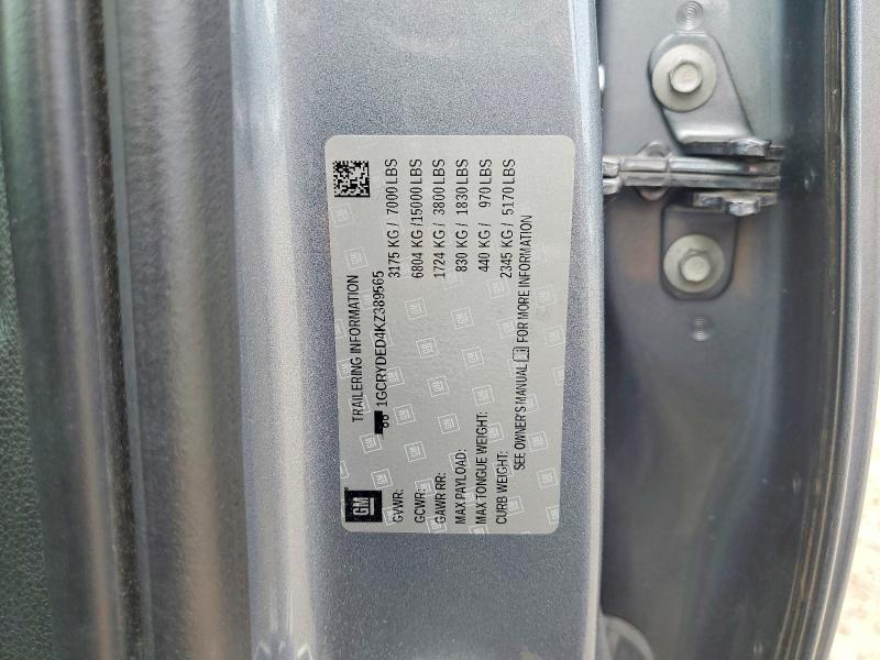 54680486 :رقم المزاد ، 1GCRYDED4KZ389565 vin ، 2019 Chevrolet Silverado مزاد بيع