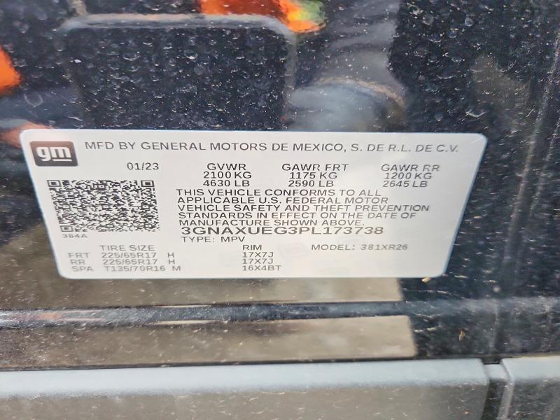 Aukcja sprzedaży 2023 Chevrolet Equinox, vin: 3GNAXUEG3PL173738, numer aukcji: 53506456