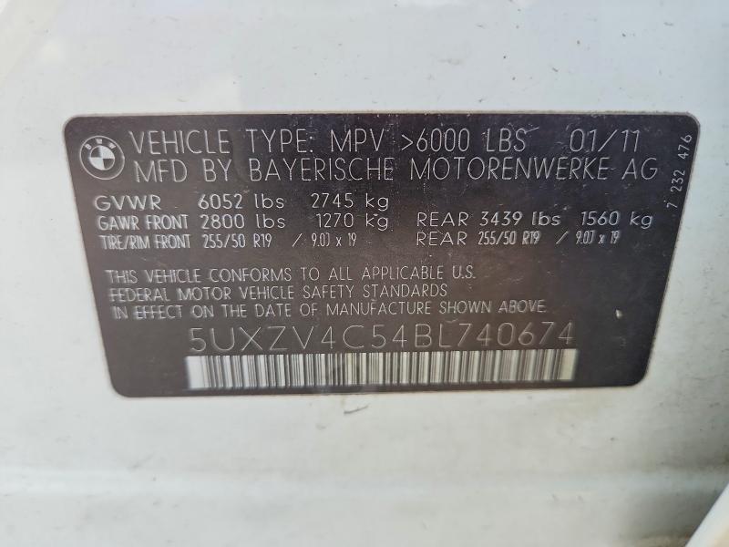 Aukcja sprzedaży 2011 Bmw X5, vin: 5UXZV4C54BL740674, numer aukcji: 53291006