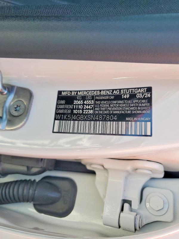 Продаж на аукціоні авто 2025 Mercedes-benz Cla, vin: W1K5J4GBXSN487804, номер лоту: 52416476