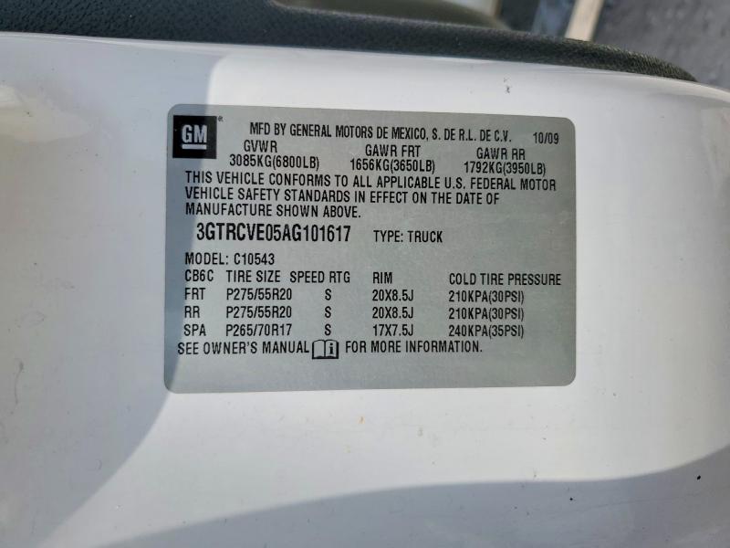 Aukcja sprzedaży 2010 Gmc Sierra, vin: 3GTRCVE05AG101617, numer aukcji: 53985886