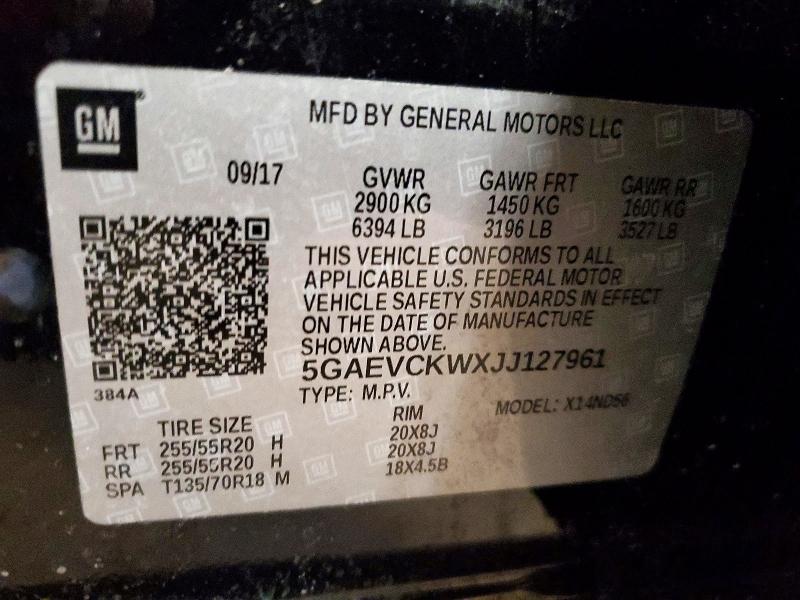 Продажа на аукционе авто 2018 Buick Enclave, vin: 5GAEVCKWXJJ127961, номер лота: 53756856