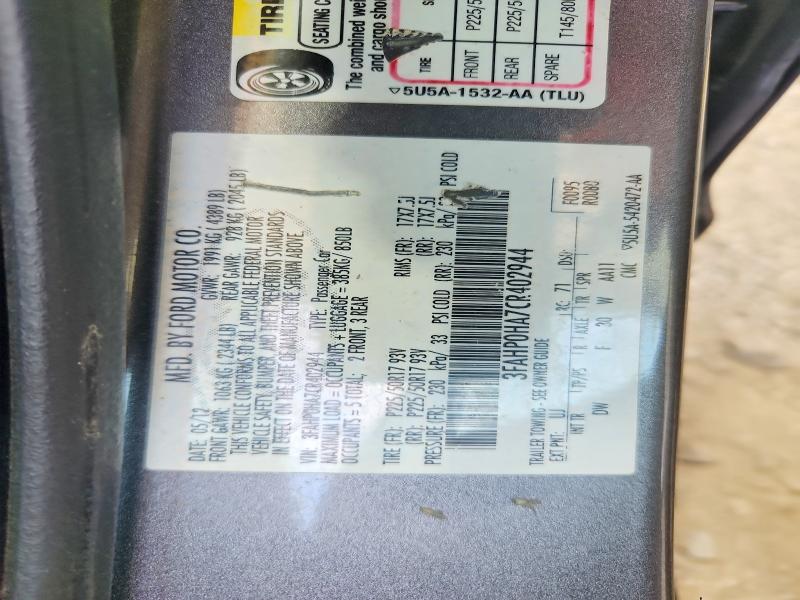 Продажа на аукционе авто 2012 Ford Fusion, vin: 3FAHP0HA7CR402944, номер лота: 53034346