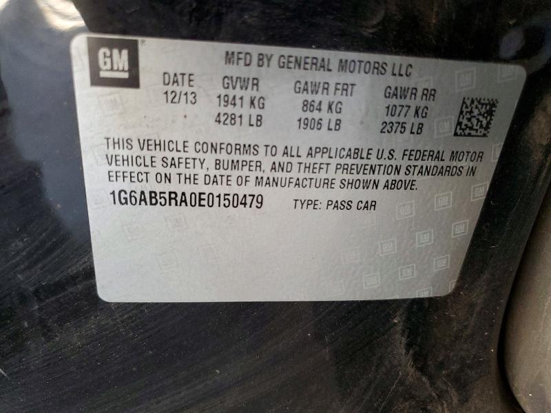 2014 Cadillac Ats მანქანა იყიდება აუქციონზე, vin: 1G6AB5RA0E0150479, აუქციონის ნომერი: 54154386