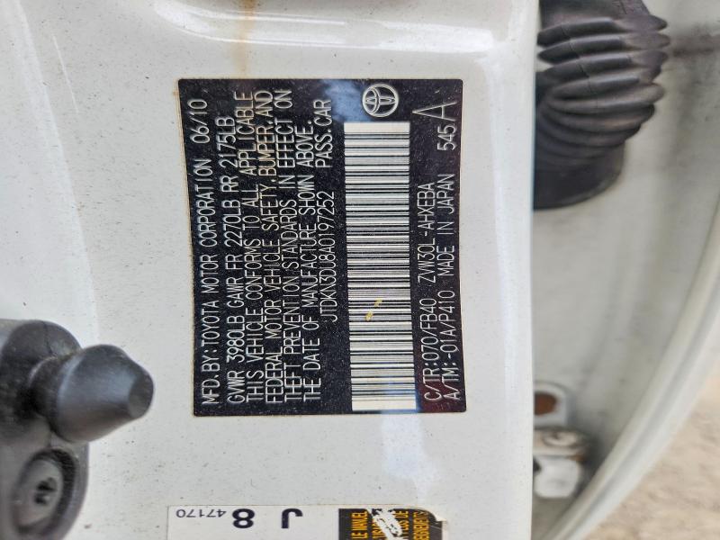 Auction sale of the 2010 Toyota Prius, vin: JTDKN3DU8A0197252, lot number: 55394346