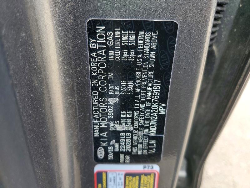 Aukcja sprzedaży 2019 Kia Soul, vin: KNDJN2A20K7691817, numer aukcji: 53336596