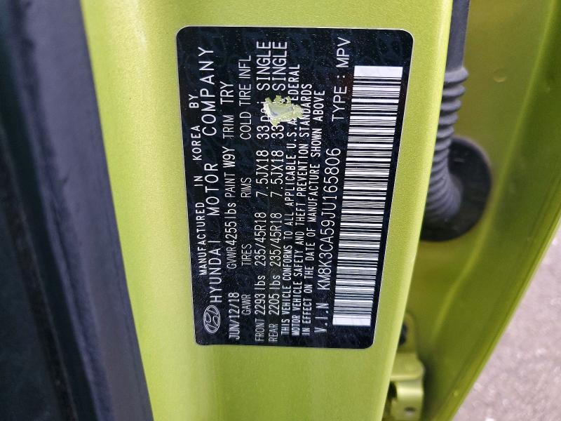 Aukcja sprzedaży 2018 Hyundai Kona, vin: KM8K3CA59JU165806, numer aukcji: 53955956