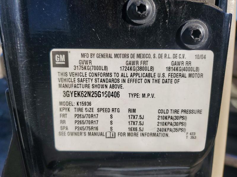 2005 Cadillac Escalade მანქანა იყიდება აუქციონზე, vin: 3GYEK62N25G160406, აუქციონის ნომერი: 50915366