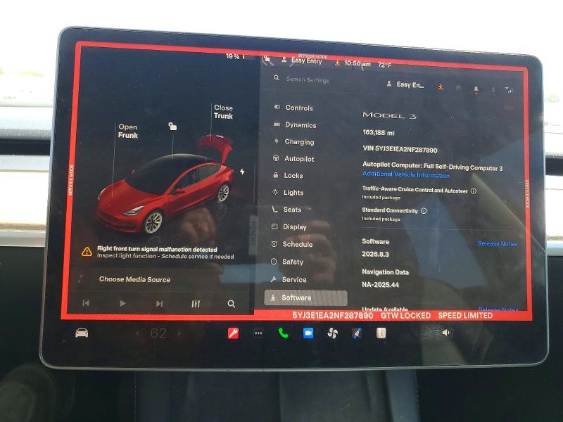 53128136 :رقم المزاد ، 5YJ3E1EA2NF287890 vin ، 2022 Tesla Model 3 مزاد بيع
