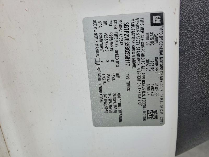 Aukcja sprzedaży 2011 Gmc Sierra, vin: 3GTP2VE35BG258117, numer aukcji: 54168736