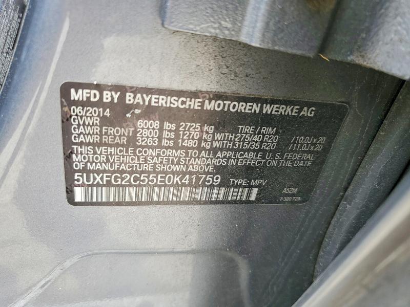 2014 Bmw X6 მანქანა იყიდება აუქციონზე, vin: 5UXFG2C55E0K41759, აუქციონის ნომერი: 53012186