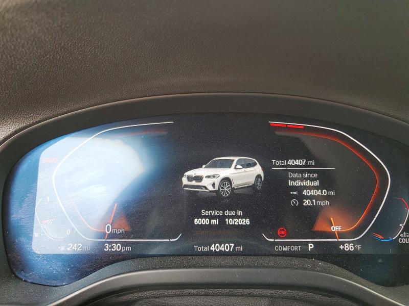 2022 Bmw X3 მანქანა იყიდება აუქციონზე, vin: 5UX43DP05N9K48087, აუქციონის ნომერი: 52310756