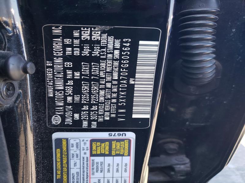 Продажа на аукционе авто 2015 Kia Sorento, vin: 5XYKTDA70FG605643, номер лота: 52891606