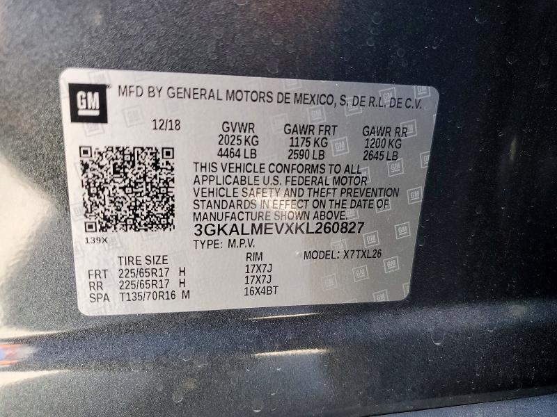 2019 Gmc Terrain მანქანა იყიდება აუქციონზე, vin: 3GKALMEVXKL260827, აუქციონის ნომერი: 54465756