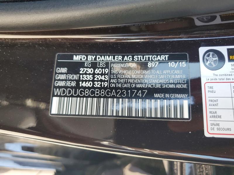 Aukcja sprzedaży 2016 Mercedes-benz S, vin: WDDUG8CB8GA231747, numer aukcji: 52515216