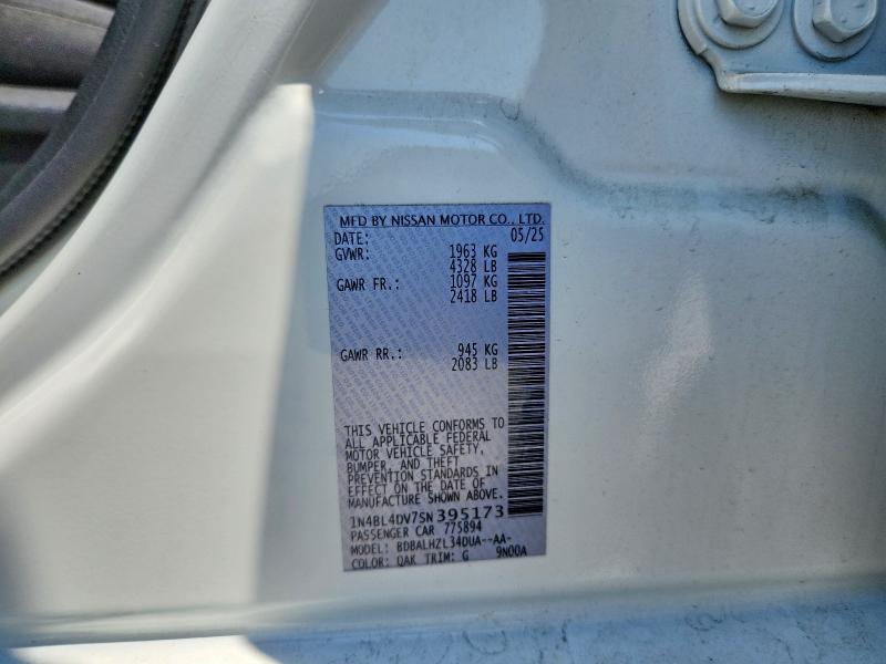 Продажа на аукционе авто 2025 Nissan Altima, vin: 1N4BL4DV7SN395173, номер лота: 54097816