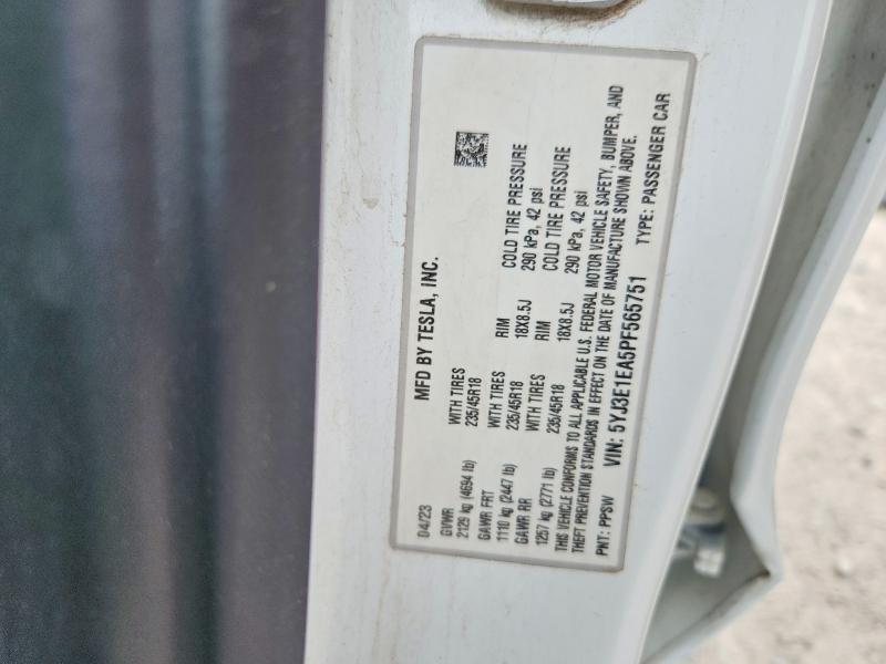 Продажа на аукционе авто 2023 Tesla Model 3, vin: 5YJ3E1EA5PF565751, номер лота: 54794786