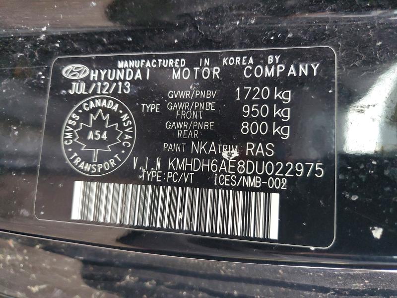 2013 Hyundai Elantra Coupe მანქანა იყიდება აუქციონზე, vin: KMHDH6AE8DU022975, აუქციონის ნომერი: 53290666