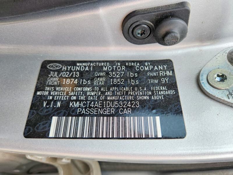 54171106 :رقم المزاد ، KMHCT4AE1DU532423 vin ، 2013 Hyundai Accent مزاد بيع