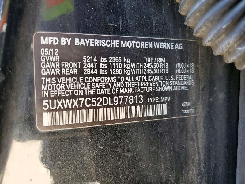 2013 Bmw X3 მანქანა იყიდება აუქციონზე, vin: 5UXWX7C52DL977813, აუქციონის ნომერი: 54321586