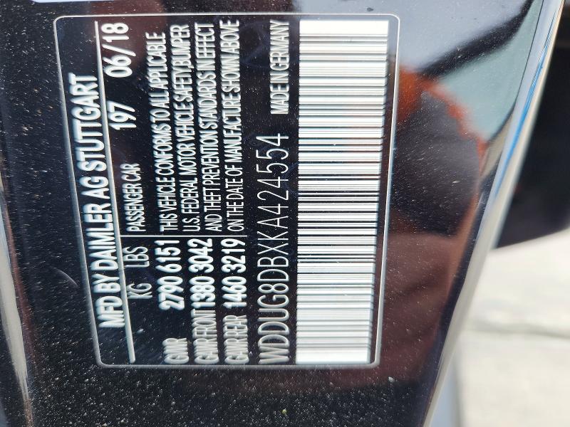 Продаж на аукціоні авто 2019 Mercedes-benz S, vin: WDDUG8DBXKA424554, номер лоту: 52166236